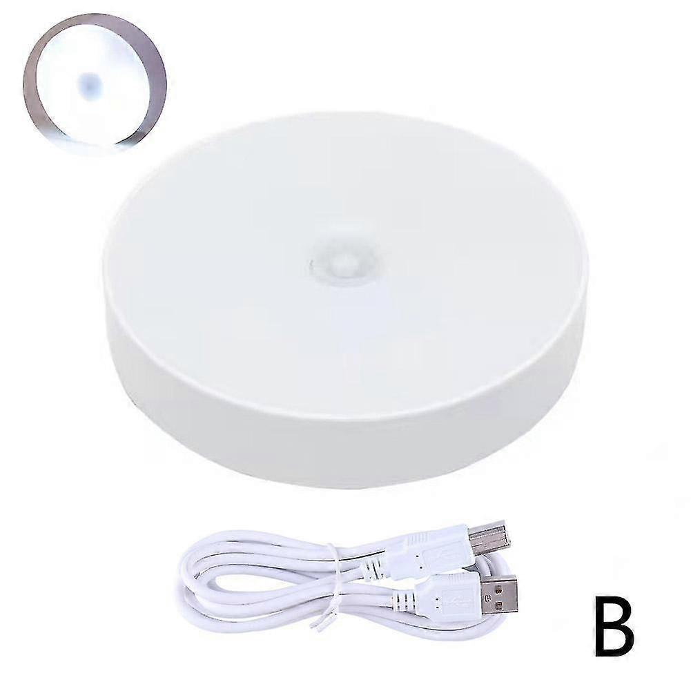 LED Push Button Light USB Rechargeable Wireless Wall Cabinet Stair Night Lamp