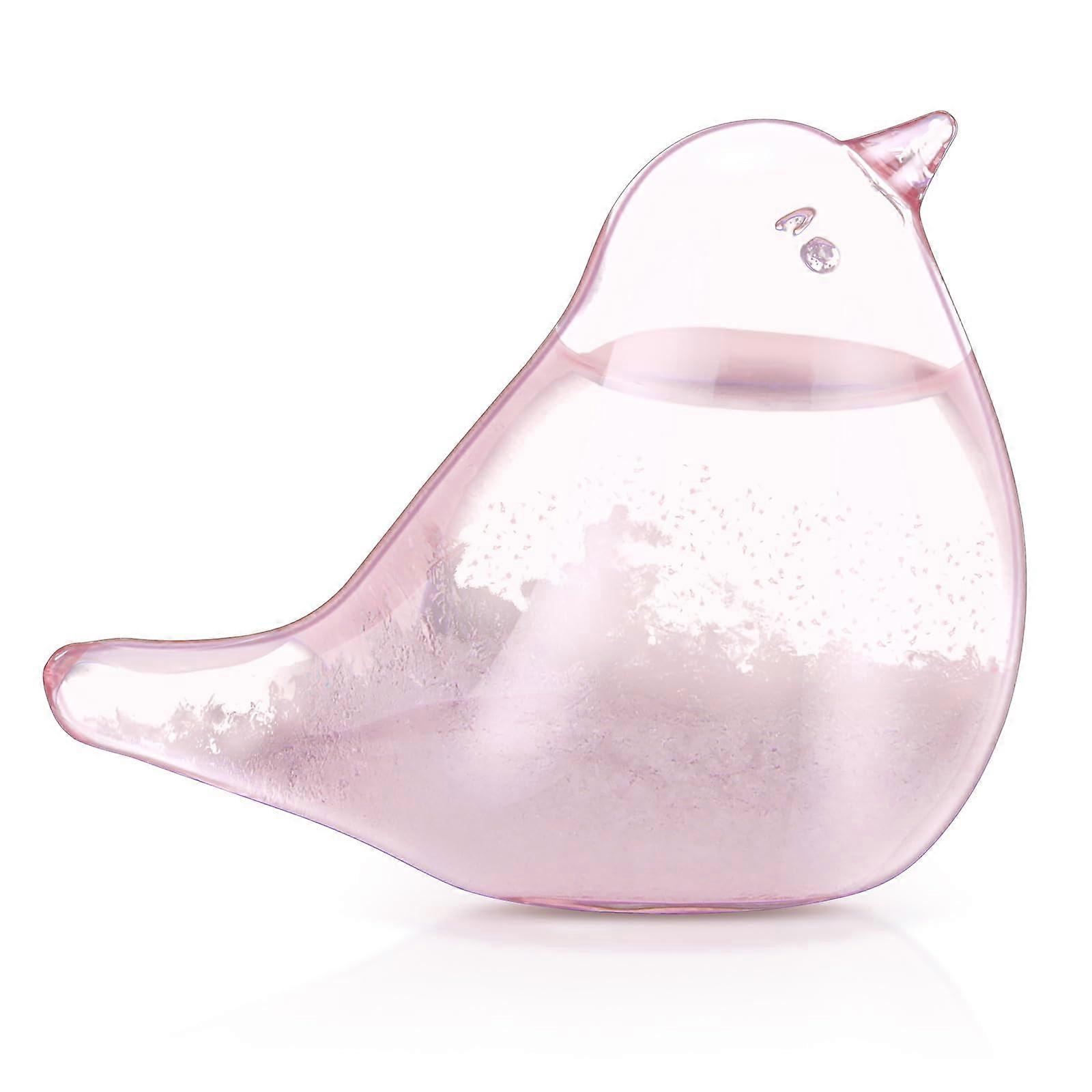 Storm Glass Weather Station, Glass Weather Forecaster Barometer Bird Weather Forecast Bottle, Pink Weather