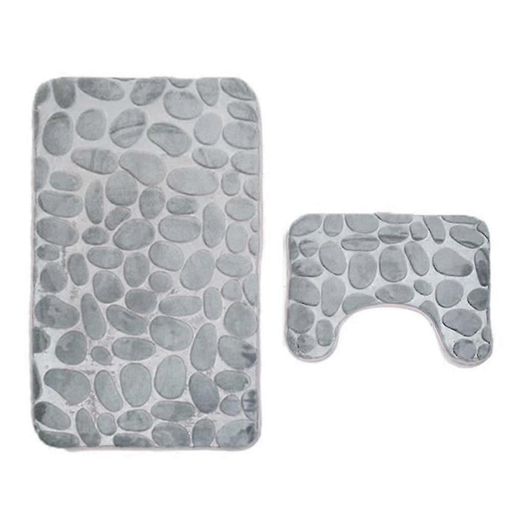 2 Pieces Non-slip Stand Bath Mats Set Breathable Memory Foam Bath Rugs Pleasantly Soft Water