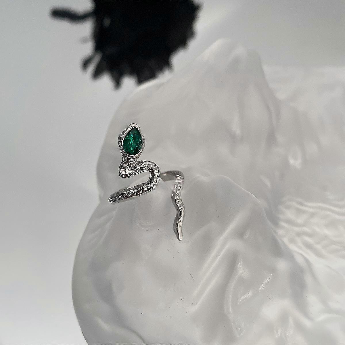 Gothic Snake Wrap Ring Black Half Open Snake Ring Animal Ring Serpentine Ankle Ring Adjustable