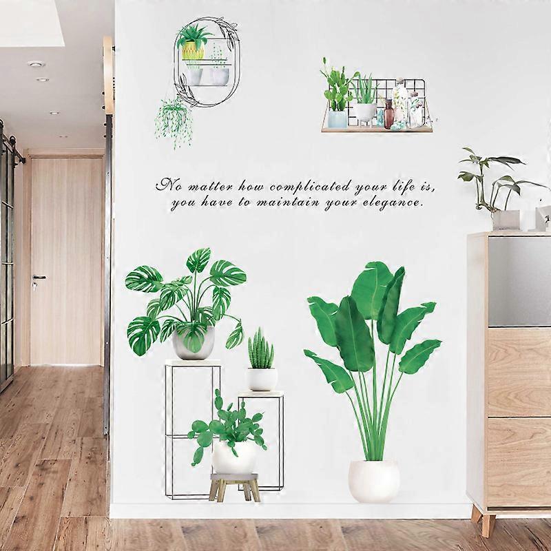 1set Fresh Green Plant Wall Sticker DIY Removable