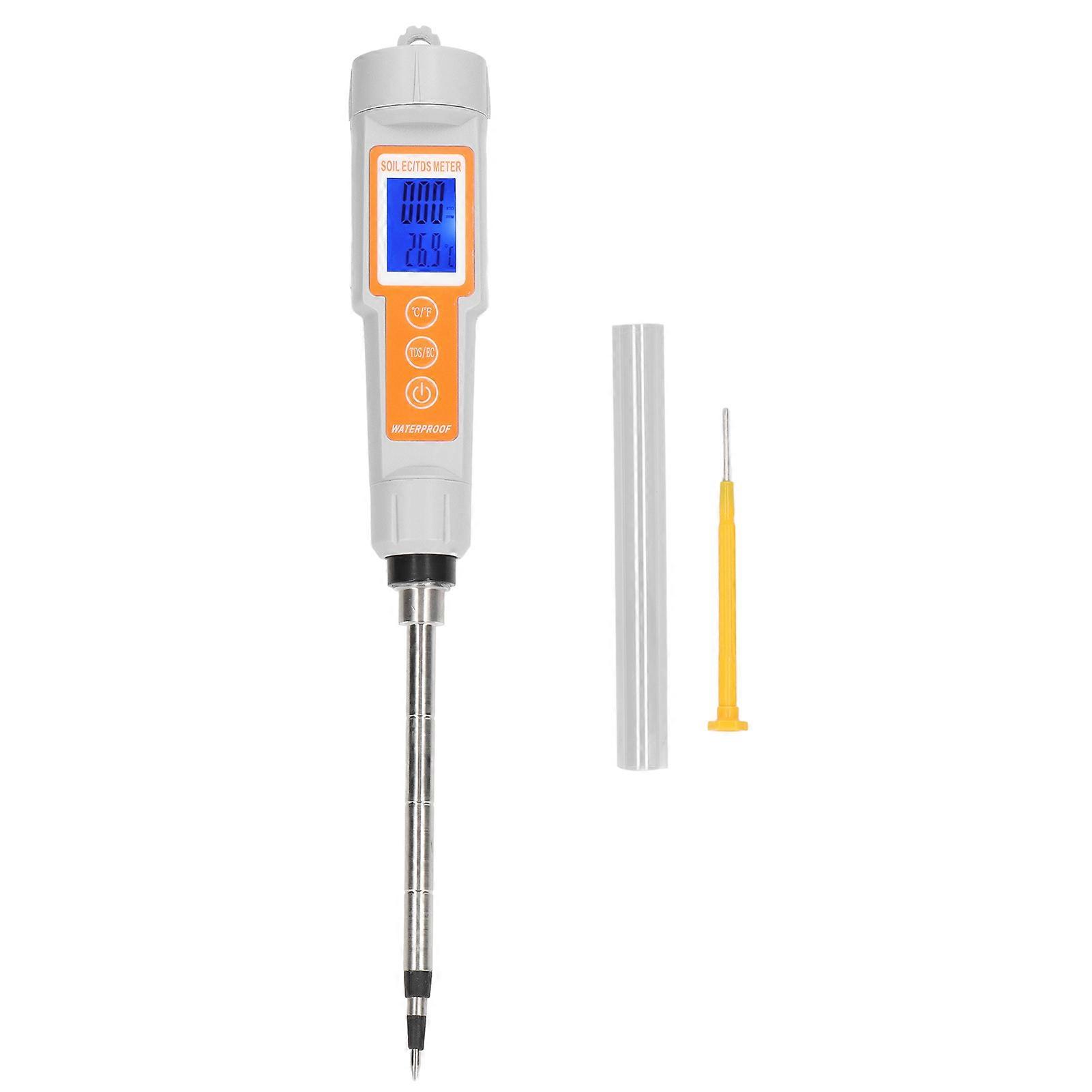 Soil EC Meter Temperature Tester TDS Sensor LED Display Tool for Horticulture Planting