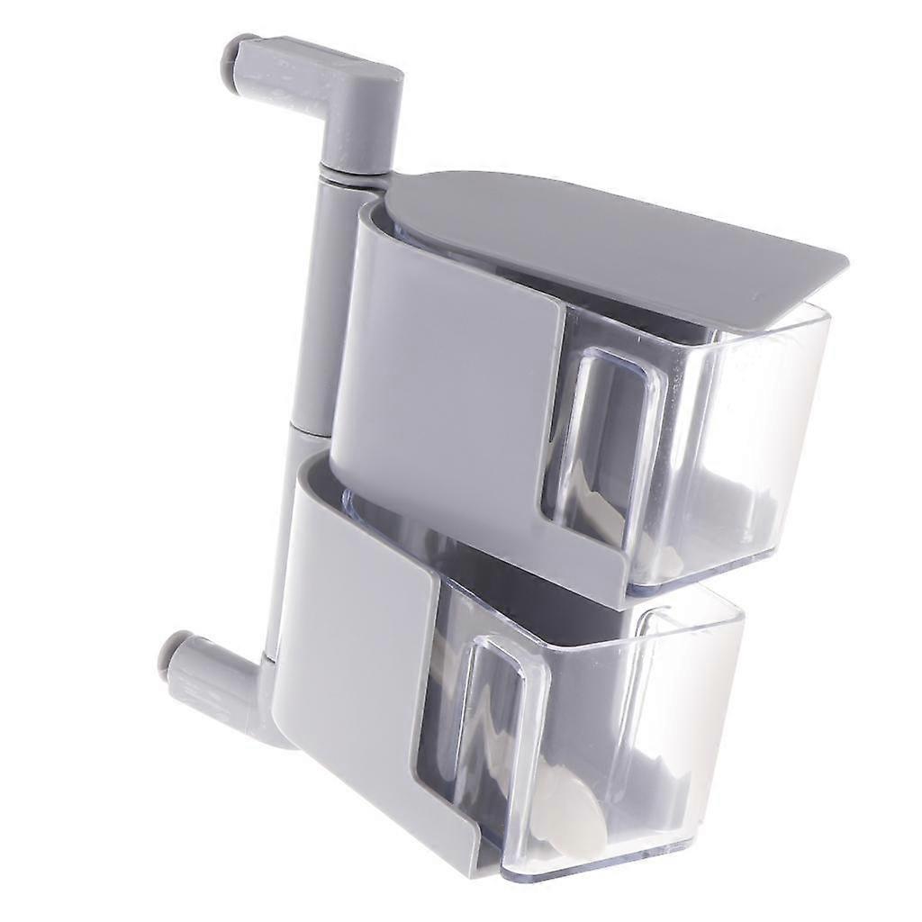 Rotatable Hanging Spice Rack Set Wall-mounted Revolving Spice Rack  2-Gray