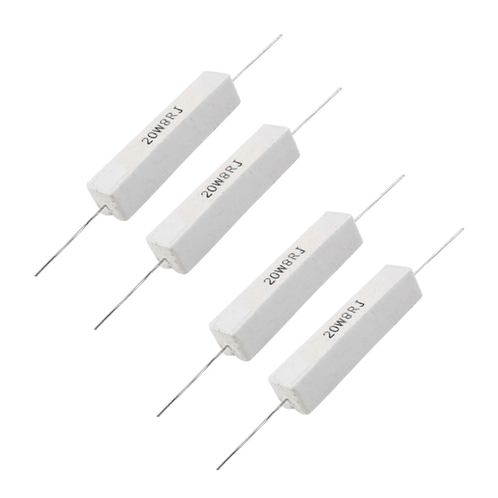 2 Pcs Wire Wound Ceramic Cement Resistor 8 Ohm 20W 5%