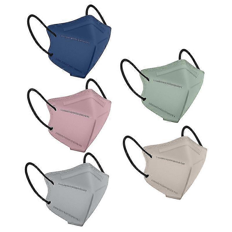 EVAGO Adult Mask(mixed Color)n95/kn95/p2/ffp2 Face Mask Ce 5-layer Protective Filter Efficiency95% Breathable Elastic Masks