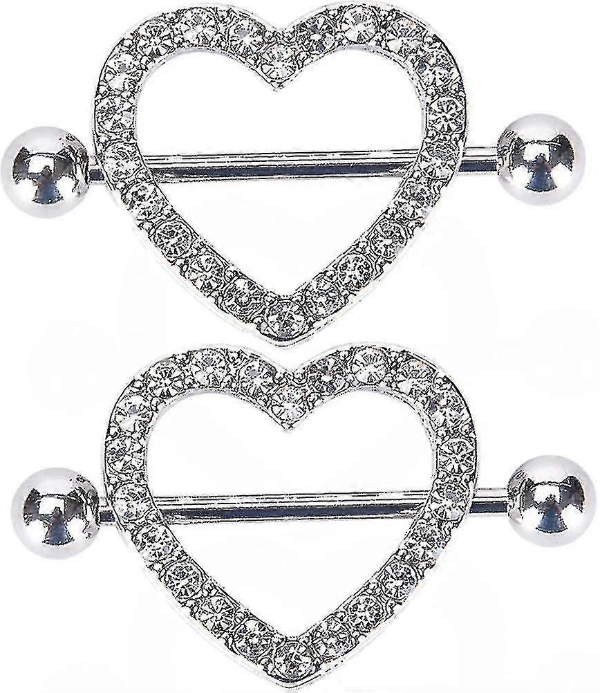 ハートニップルリング316lステンレススチールニップルピアスバーベル14g2層Qxuan