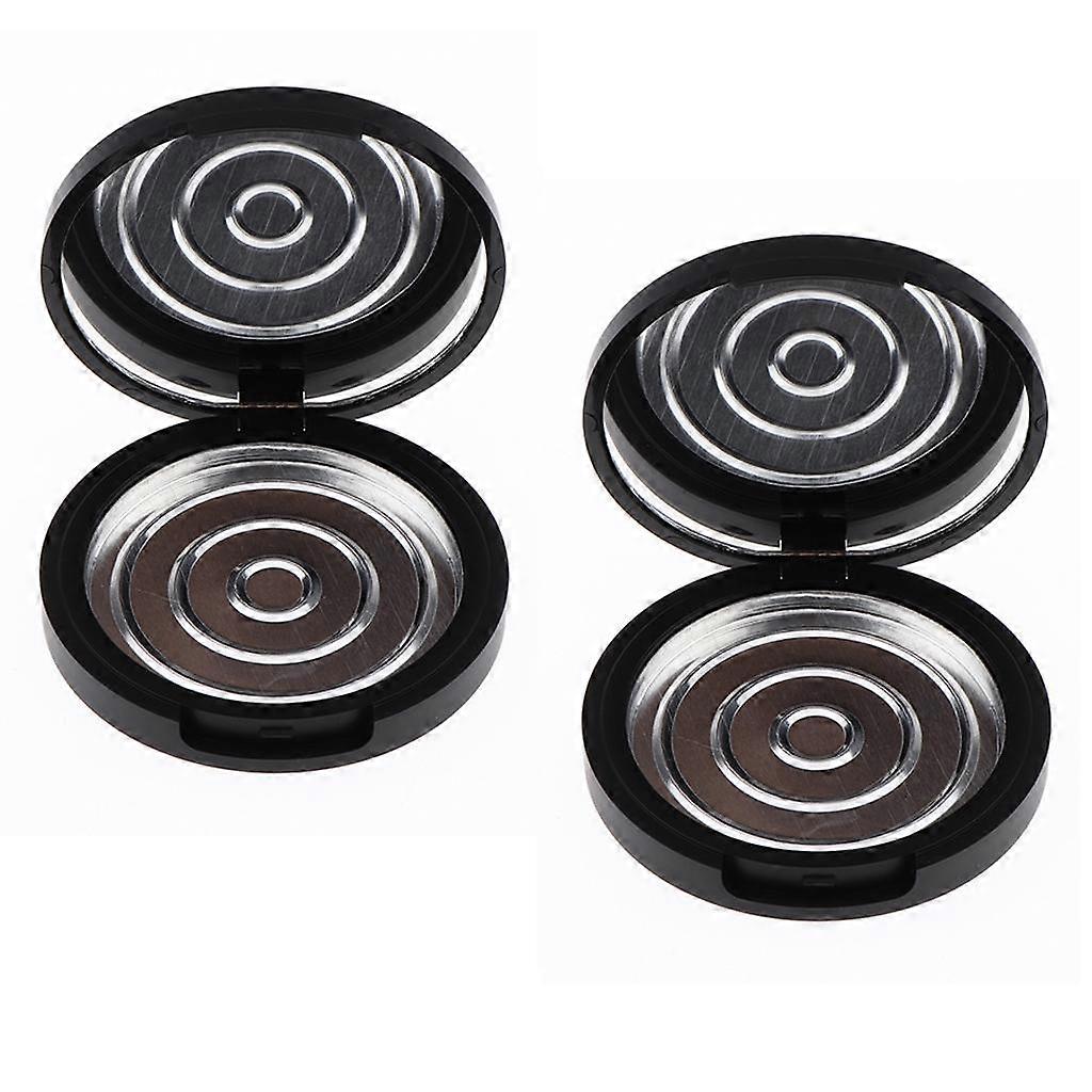 2Pcs/Pack Empty Pressed Powder Compact with Mirror, Base Face Powder / Blusher / Makeup Powder Containers, Multi-use Cosmetics Tool Jars