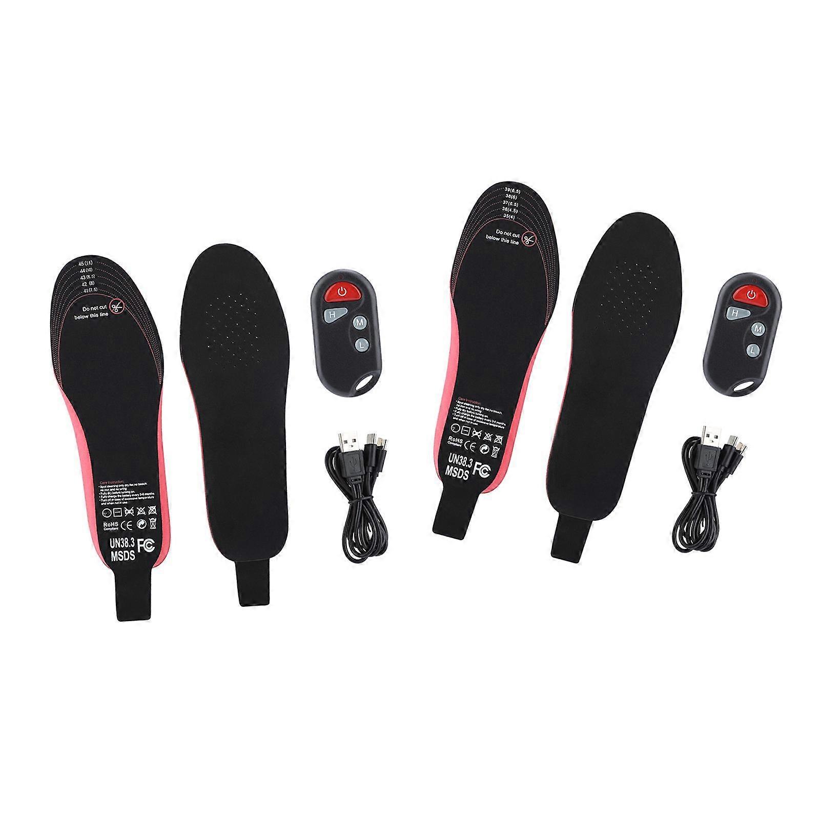 2x電気加熱インソールユニセックス充電式暖房ウィンタースポーツキャンプ