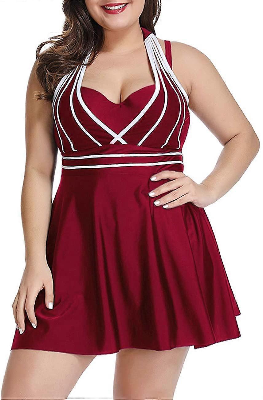 Női kötőfék fürdőruha Plus Size Kétrészes fürdőruha Tankini szett