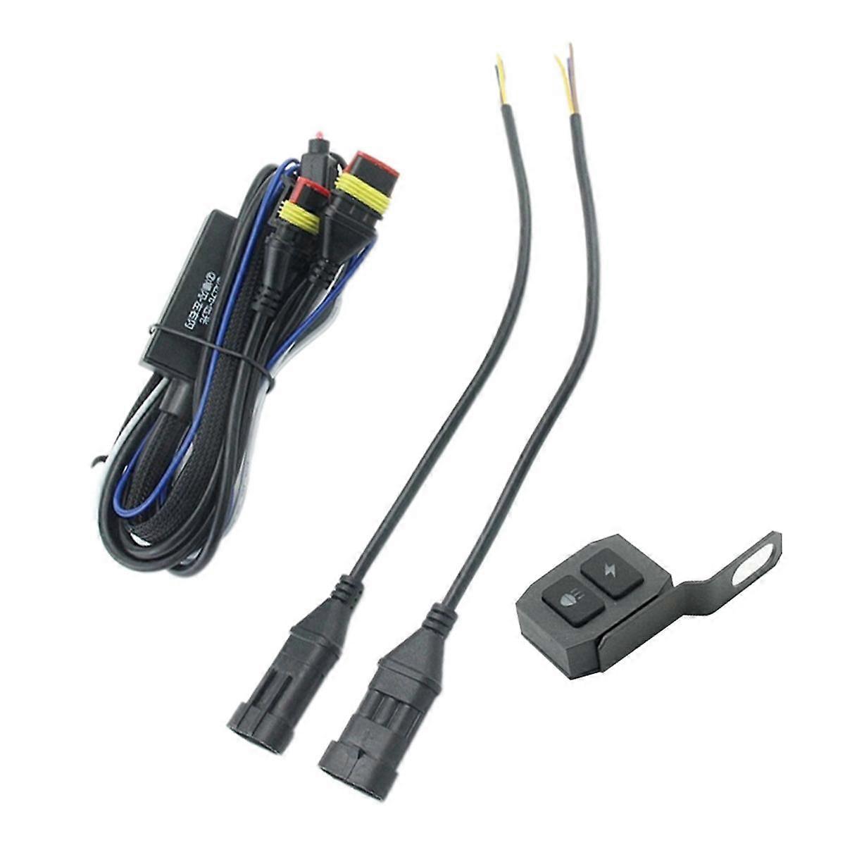 Motorcycles LED Fog Light Wiring Harness Relay Wire for Motorbike Motorcycle Fog Led Light with Fla
