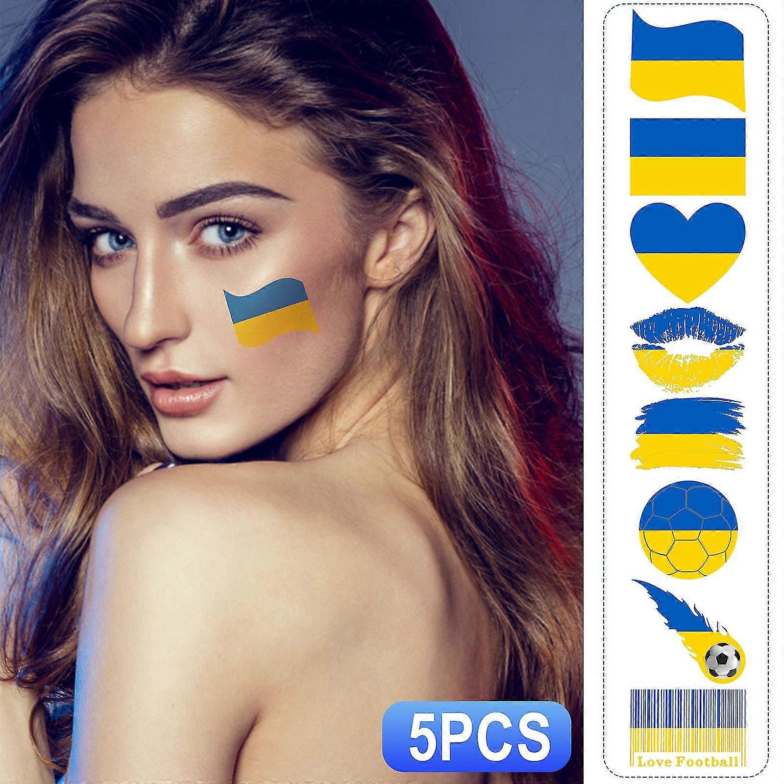 مجموعة من 40 8 أنواع من يتوهم أوكرانيا العلم ملصقات الوشم ملصقات العلم مجموعة للماء ملصقات الوجه