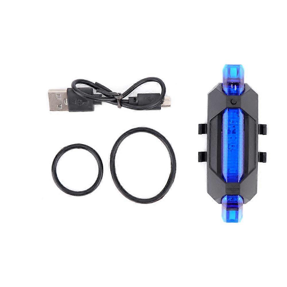 USB rechargeable bicycle tail light night riding safety warning light 918 tail light LED bicycle light riding equipment blue