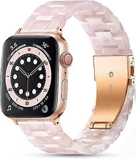 Resin strap (transparent pink), suitable for Apple Watch strap 42/44/45/49mm