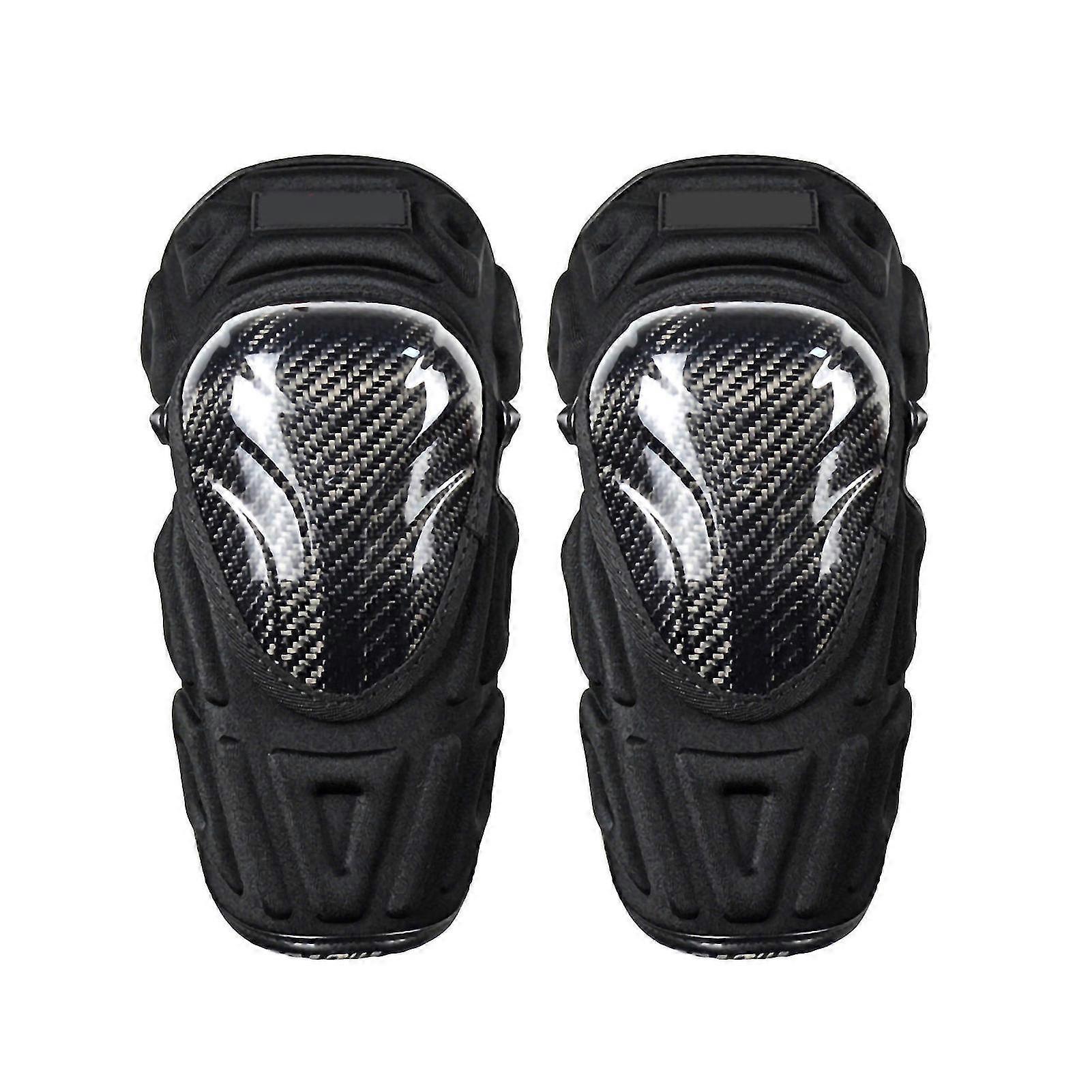 Adjustable One Size Carbon Fiber Motorcycle Knee Pad Shin Protector Guards