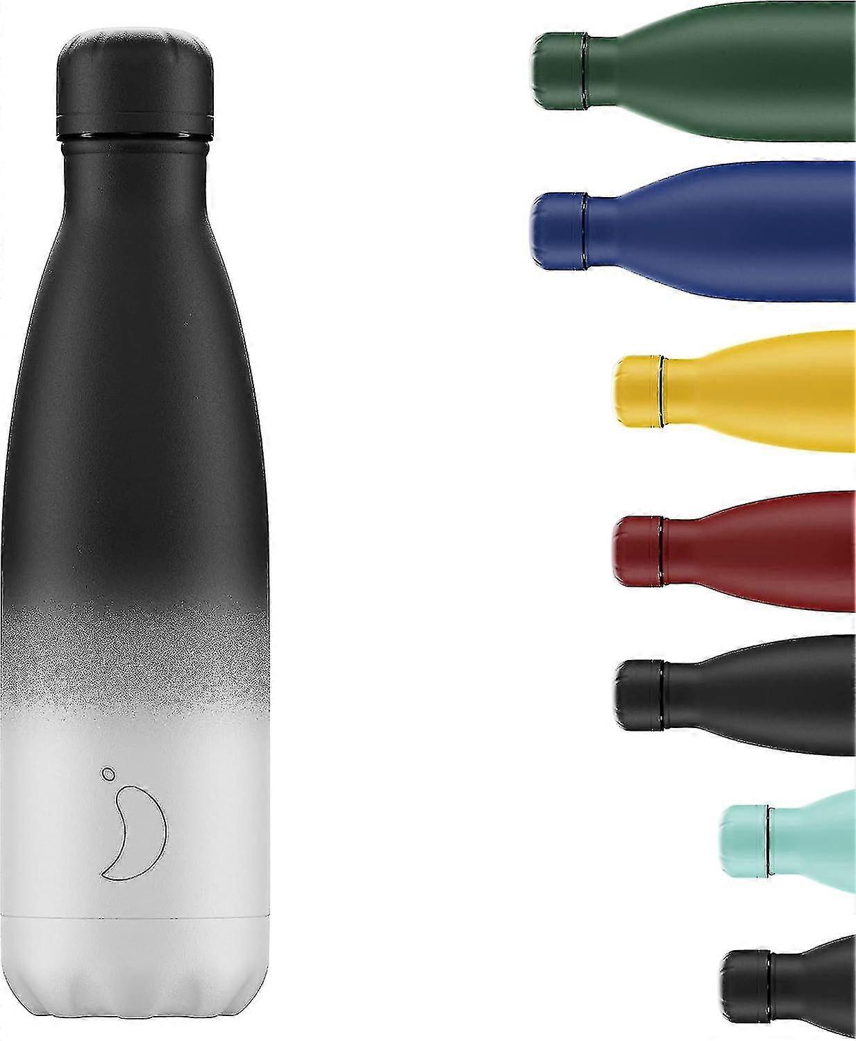 Gradient Stainless Steel Water Cup, Reusable - Leak Proof, Sweat Free - Gradient Monochrome -500ml