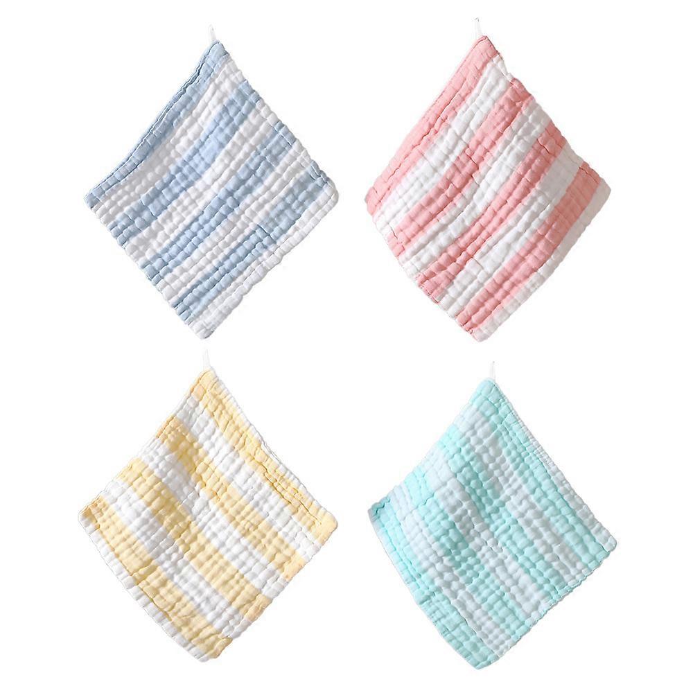 High-density 6-layer color strip 30*30 square saliva towel