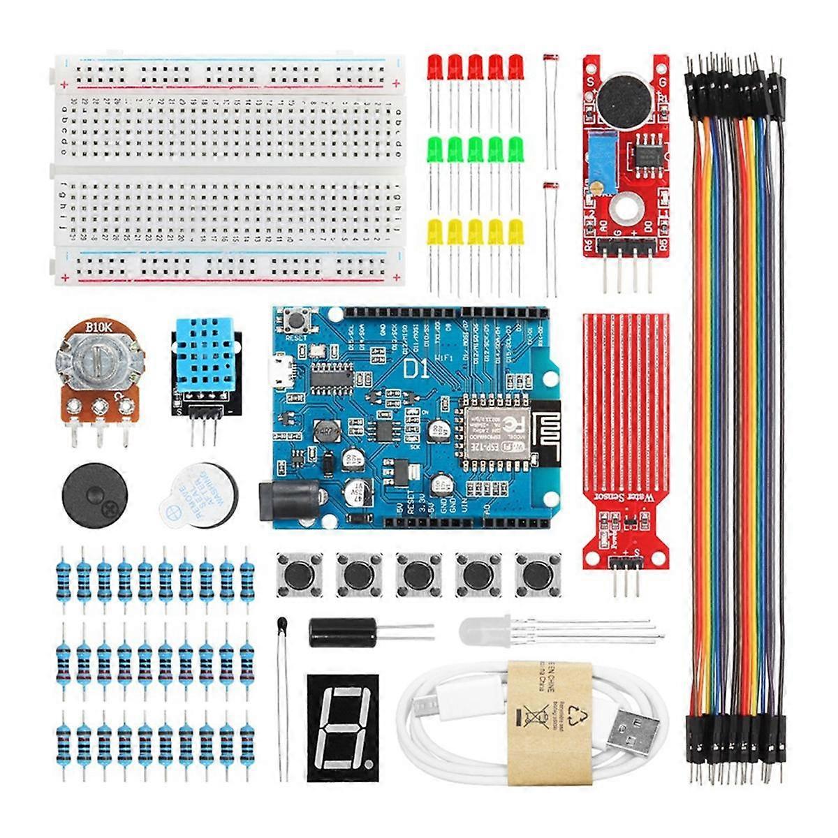 Basic Kit for Programming D1ESP8266 WiFi R3 Component DIY Electronics Kit Educational Complete Set