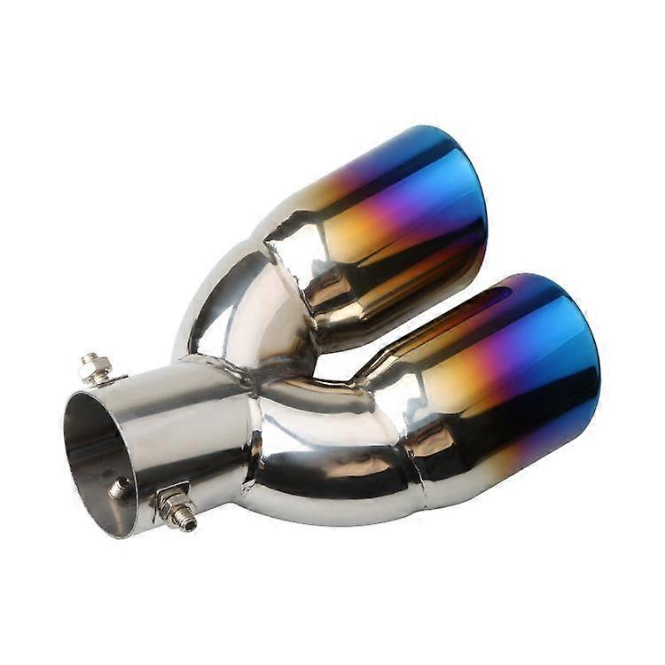1Pc Universal Car Exhaust Muffler Tip Round Stainless Steel Car Tail Rear Chrome Round Exhaust Pipe Tail Muffler Tip Pipe Silver