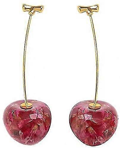 Lightweight Lifelike Cherry Dangle Drop Earring