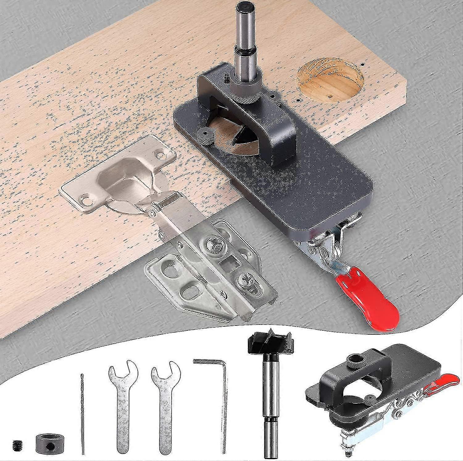 Hinge Jig 35mm Hole Opener, 35mm Cabinet Hinge Jig Drilling Hole Puncher Accurate