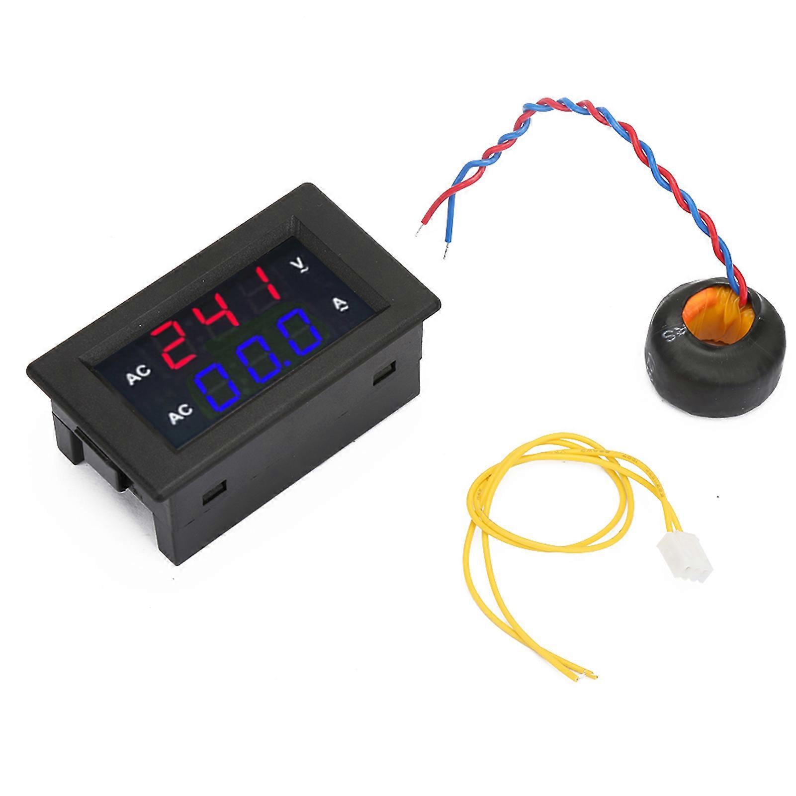 LED Digital Display AC 100~300V Voltmeter 0-50A Ampere Meter(Red bluE)