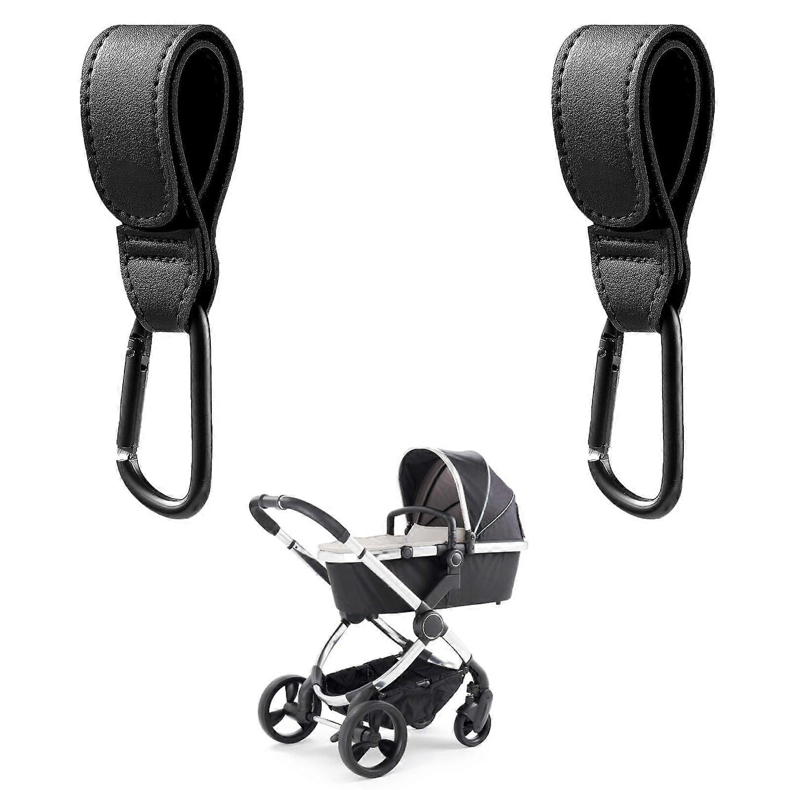2 Pcs Pram Hook Clips, Leather Style Pushchair Hooks, Buggy Clips Carrier pram Hooks