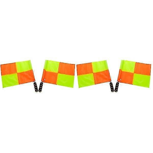 4 Pcs  Match Referee Flag Hand Waterproof Signal Flags Fluorescent Command Flag (yellow)