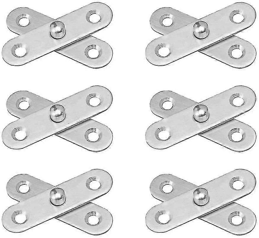 مفصلات باب ستانلس ستيل 6 قطع للتركيب على مفصل الباب المحوري 360 درجة مادة 57 مم × 16 مم (فضي)