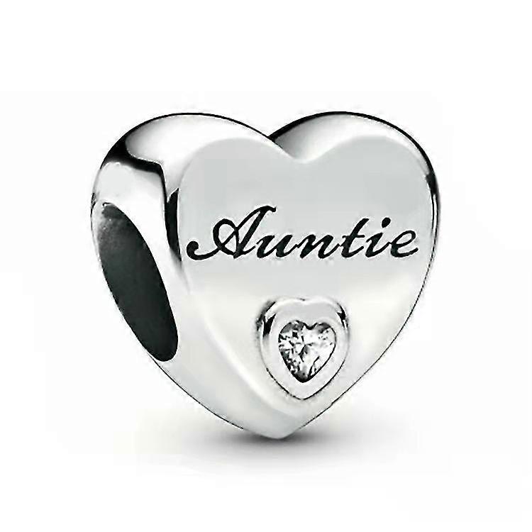 ハート型ビーズファミリーレタリングシリーズビーズDIYブレスレットチャームジュエリーアクセサリーキュプロニッケル銀メッキビーズ