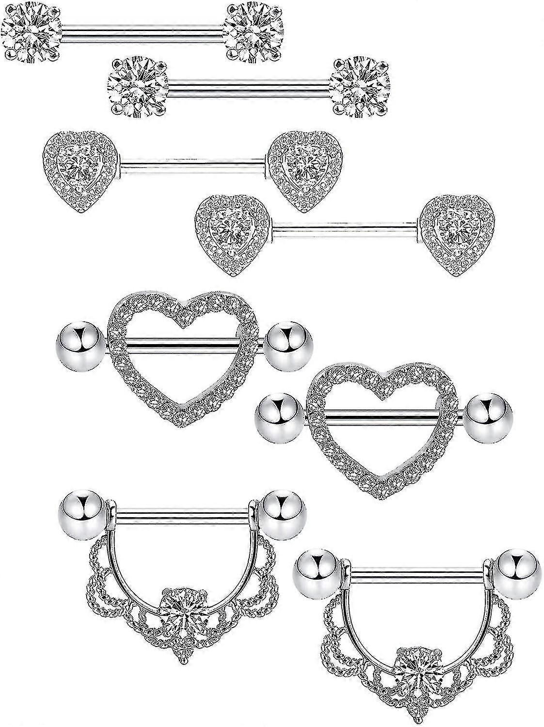 4 Ps Less Steel Pacifier Ring Ring Piercing Jewelry Bar Rings For Ladies Girls