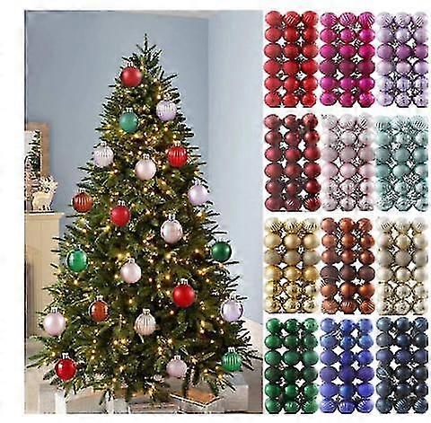 36pcs/box 4cm Christmas Balls Xmas Decorations For Home Christmas Tree Ornaments Hanging Ball New Year Gift Noel Navidad