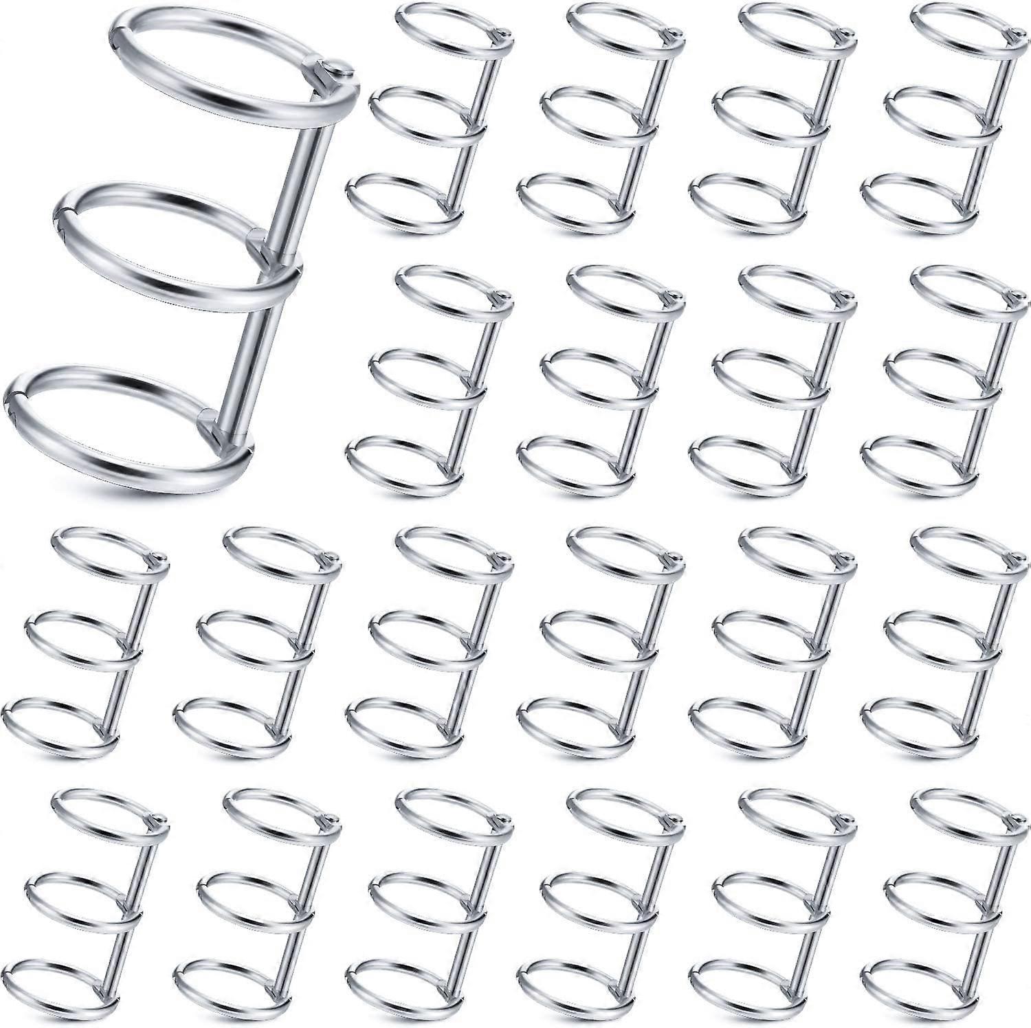 20 Pieces 3 Ring Metal Loose Leaf Binders Book Rings Snap Split Hinged with 20 mm Inner Diameter for DIY Travel Diary, Photo Album, Binding Spines Com