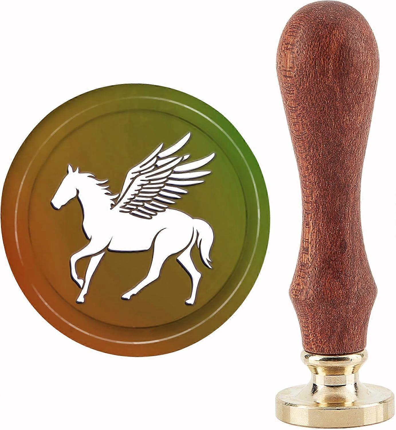 Brass Wax Seal Stamp with Handle for DIY Scrapbooking Horseshoe Pattern 3.5x1.18 inch(8.9x3cm)