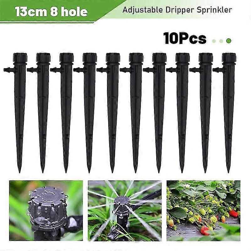 Excelent 10/50buc 8 găuri aspersoare de grădină udare picurător picurător reglabil de irigare picurător automat de udare echipamente de întreținere