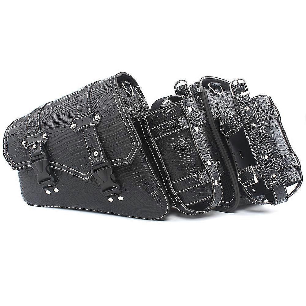 Motorcycle Retro Black Saddlebag Swingarm Solo Bag w/ Cup Holder For XL Dyna Softail Scout Sixty Bobber R nineT Vulcan Shadow
