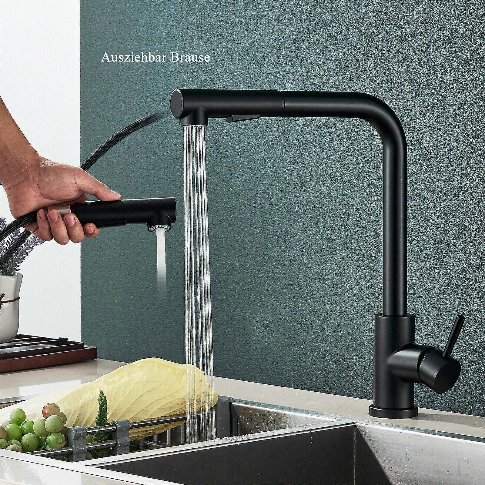 Kitchen faucet, 360 right angle pull-out right angle pull-out faucet, retractable