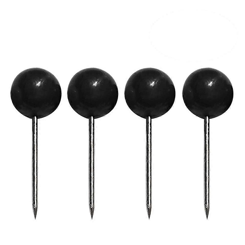 300 Pcs Black Map Tacks Push Plastic Round Pearl Head with Steel Point for Corkboard Bulletin Board and Fabric