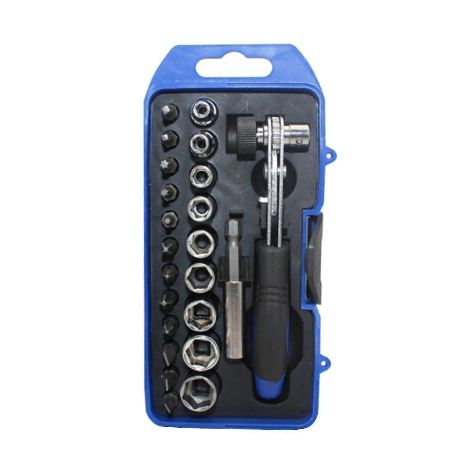 23Pcs Wrench Socket Bit Set Complete Various Specifications High Hardness Assorted Wrench Socket Kit for Appliance Repairing JIKAIX