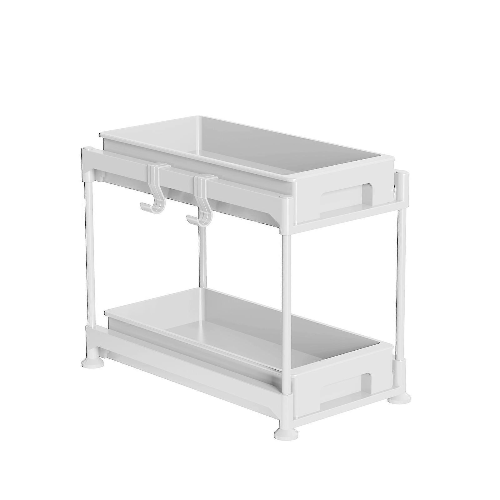 !30% OFF!-2-Tier Under Sink Organizer Pull Out Sliding Storage Kitchen Bath Cabinet Kit