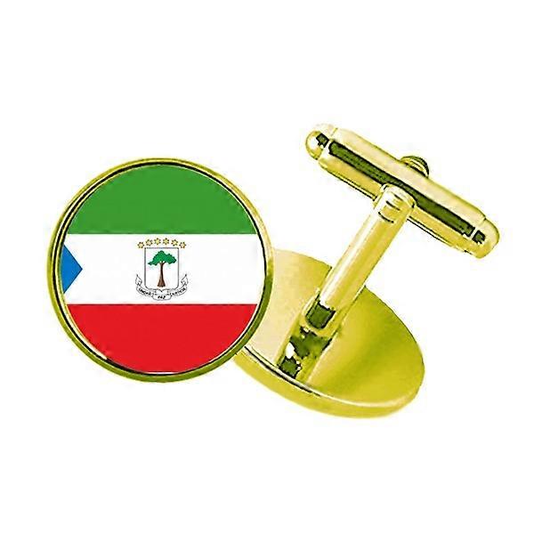 赤道ギニア国旗アフリカスタッズビジネスメタルカフリンクスゴールデン