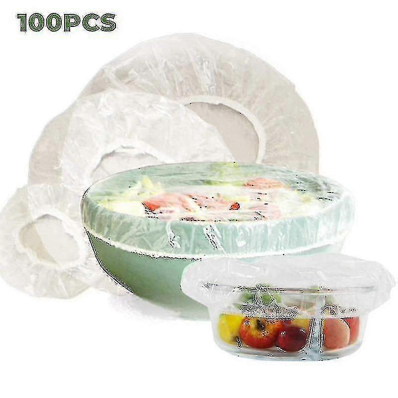 Disposable Food Er Plastic Wrap Elastic Food Lids For Fruit Bowls Cups Caps Storage Kitchen Fresh Keeping Saver Bag 100pcs