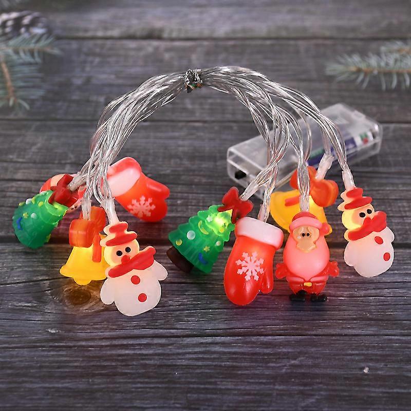 Christmas LED String Light Santa Claus Snowman Fairy Garland Xmas Tree Ornament Christmas Decoration For Home 2025 New Year Gift