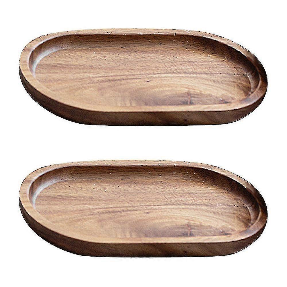 2pcs Wooden Tray Solid Wood Serving Tray Bathroom Tray Rectangle Small Platter Tea Tray Coffee Table