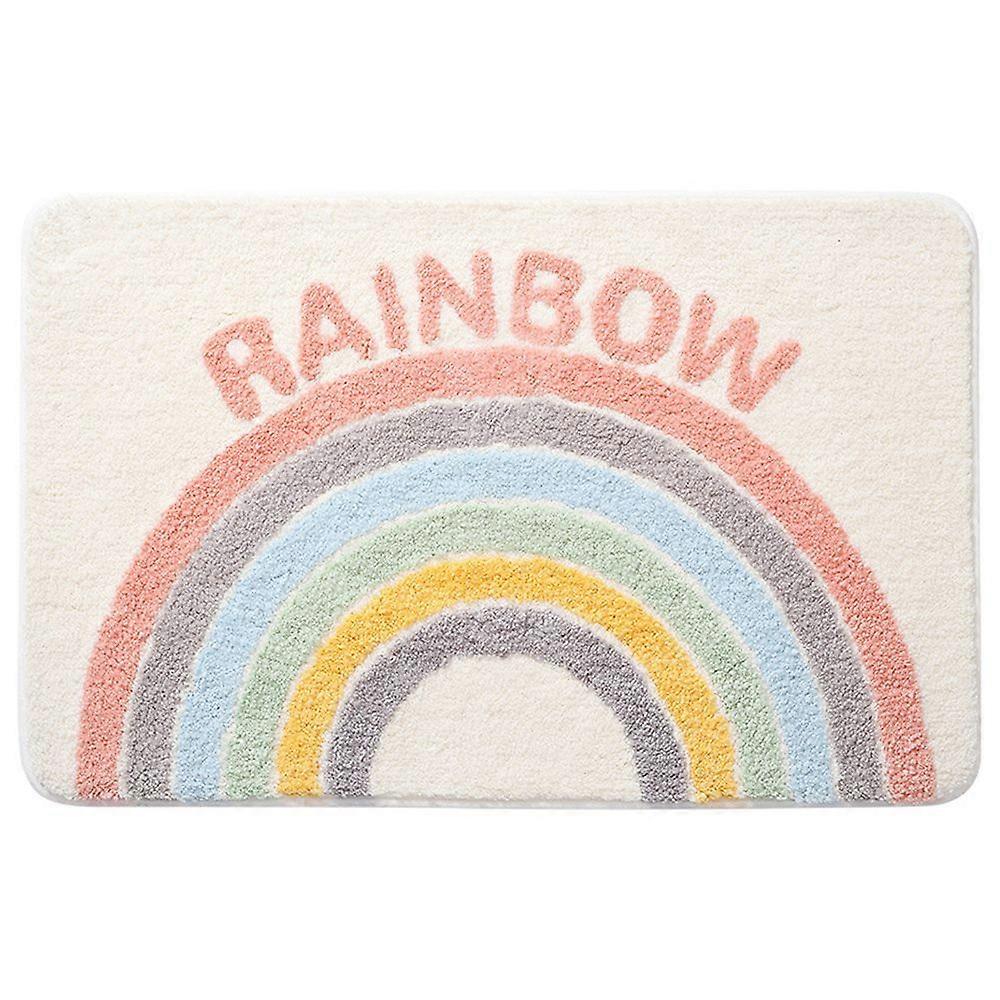 Simple absorbent mat bathroom carpet fresh rainbow bathroom floor mat door toilet entrance door mat 40*60cm