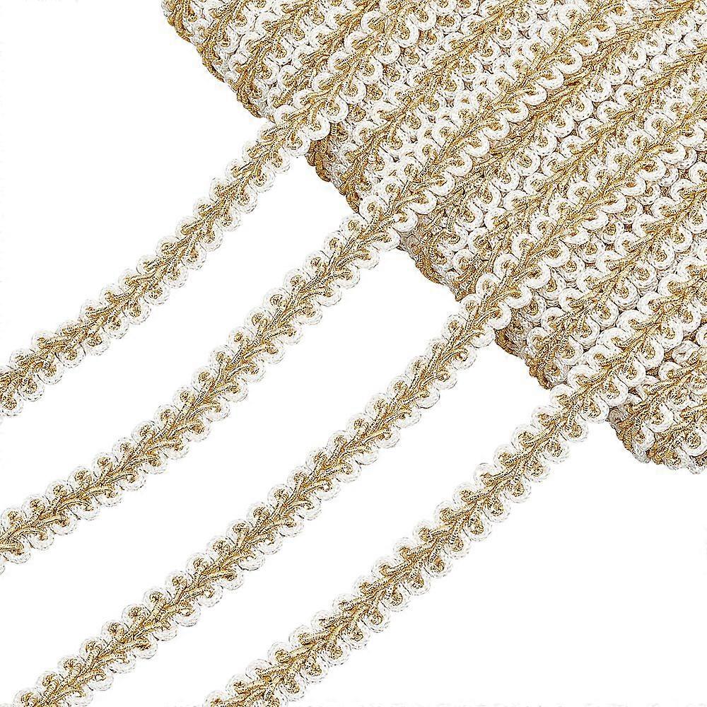 15 Yards Gimp Braid Trim 1/2 Inch Woven Gimp Braid Trim Metallic Applique Gimp Braid Polyester Braid Trim Embellishment for DIY Crafts Costume Home De