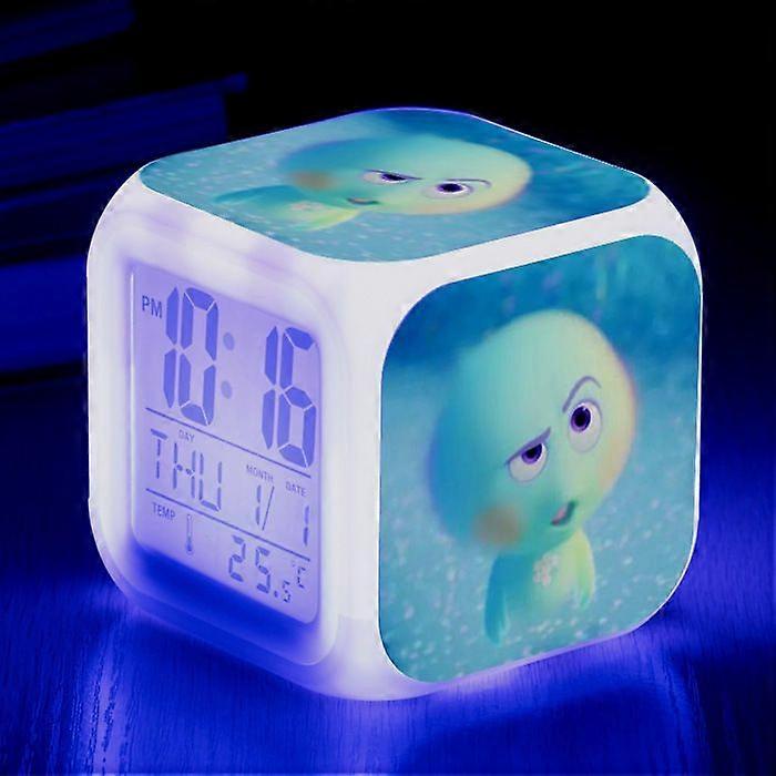 Anime Mind Adventure Colorful Alarm Clock LED Square Clock Digital Alarm Clock with Time, Temperature, Alarm, Date