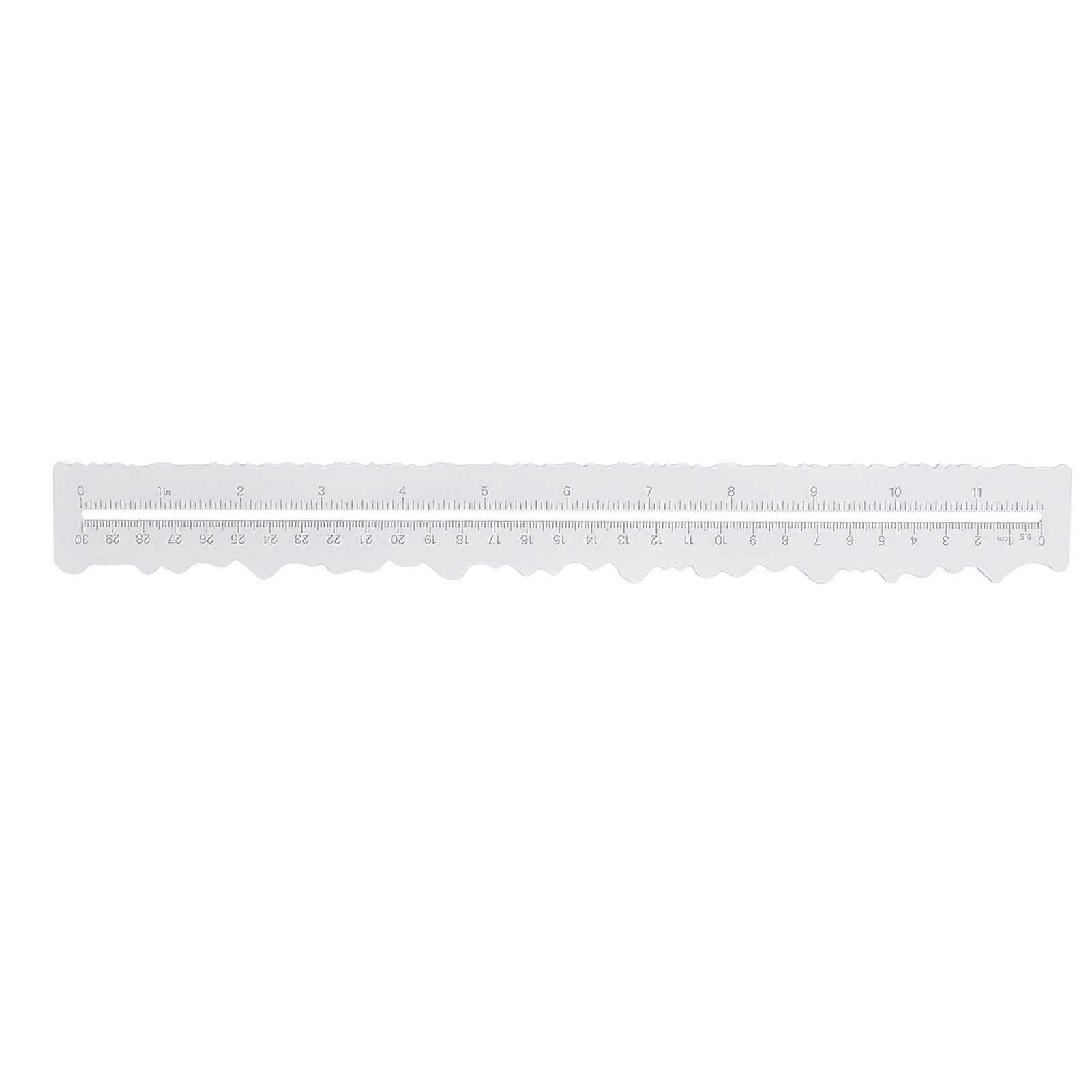 Double-Sided Deckle Edge Ruler: Plastic Tear Ruler for Creative Crafting Activities