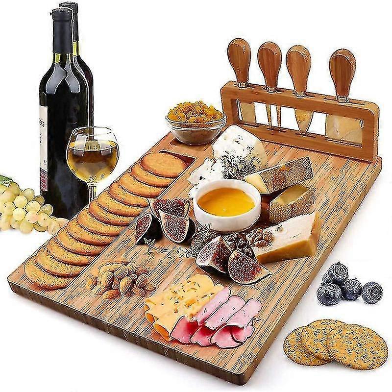 Bamboo Cheese Board Cutting Vegetable Cutting Board With Knife Four-piece Set