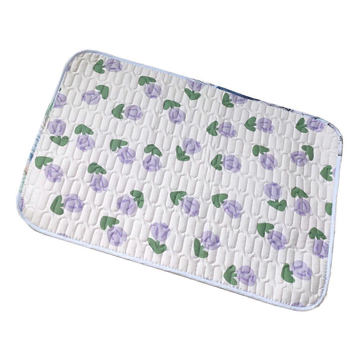 尿マットレス2面プロテクターパッドカバー、漏れ防止滑り止め洗える防水精製チューリップM