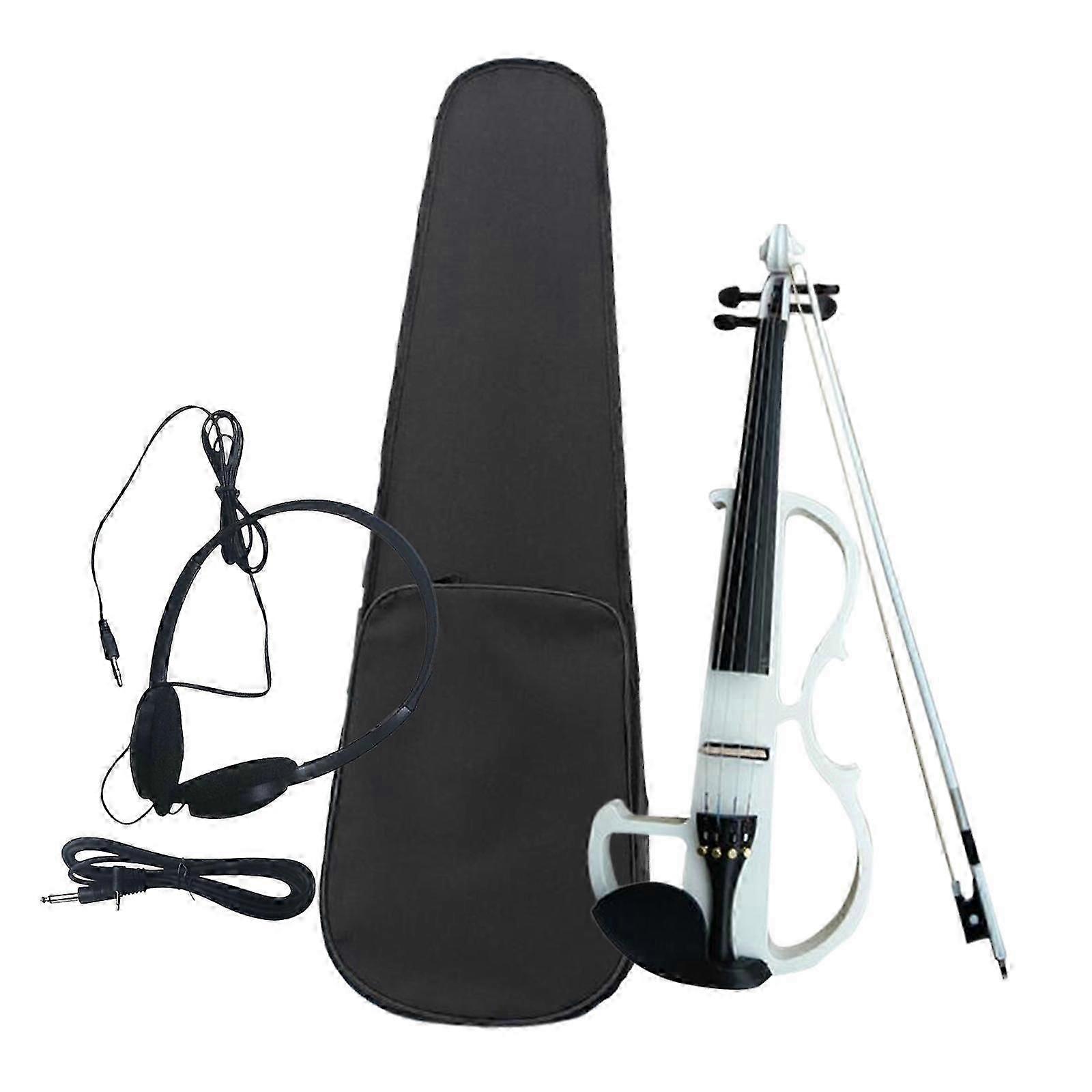 Electric Violin Set Electric Fiddle Introductory Set Include Case for Adults Black